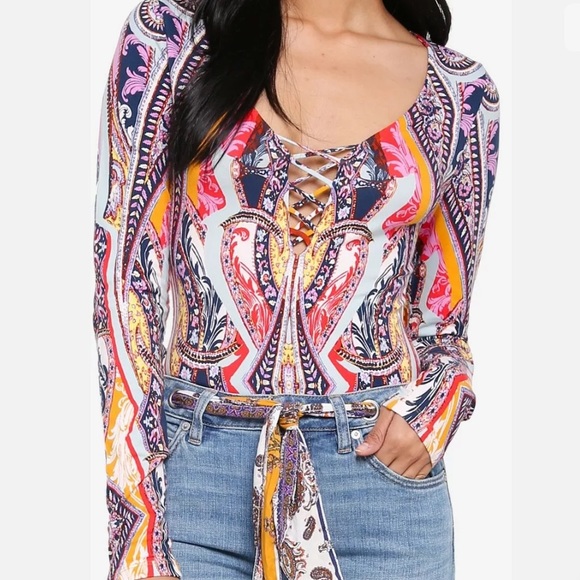 NWT Free People “Pick a Place” lace-up bodysuit - Picture 8 of 8